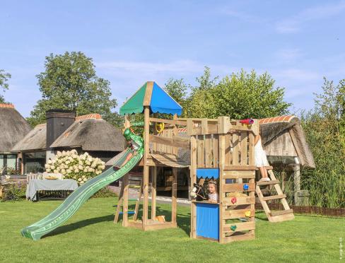 Jungle Explorer | Spielturm aus Holz mit Schaukel & Kletternetz